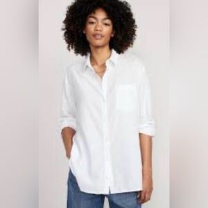 Old Navy Linen Blend Boyfriend Shirt, Size Medium.